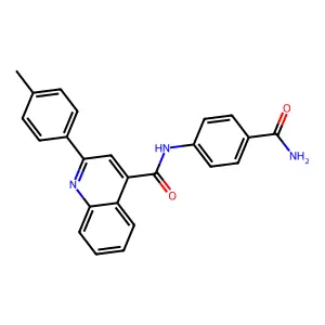 N-(4-carbamoylphenyl)-2-(4-methylphenyl)quinoline-4-carboxamide structure
