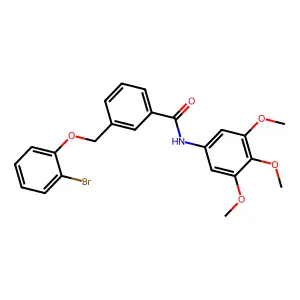 3-[(2-bromophenoxy)methyl]-N-(3,4,5-trimethoxyphenyl)benzamide structure