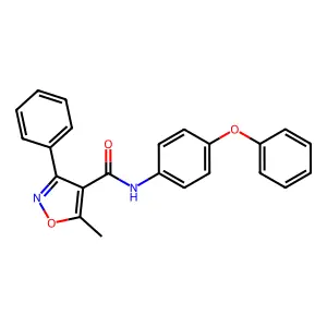 5-methyl-N-(4-phenoxyphenyl)-3-phenyl-4-isoxazolecarboxamide structure