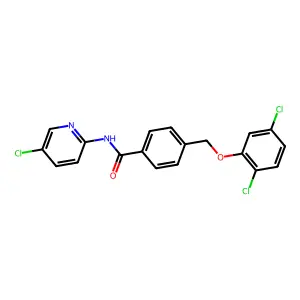 N-(5-chloropyridin-2-yl)-4-[(2,5-dichlorophenoxy)methyl]benzamide structure