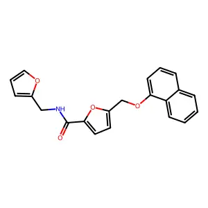 N-(furan-2-ylmethyl)-5-(naphthalen-1-yloxymethyl)furan-2-carboxamide structure