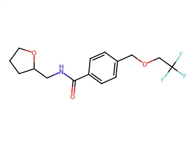 N-(oxolan-2-ylmethyl)-4-(2,2,2-trifluoroethoxymethyl)benzamide structure