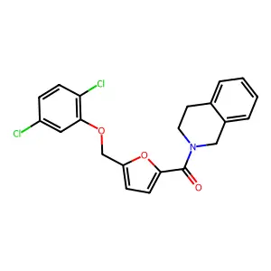 [5-[(2,5-Dichlorophenoxy)methyl]-2-furanyl](3,4-dihydro-2(1H)-isoquinolinyl)methanone structure