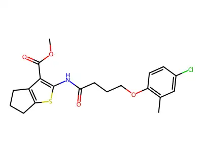 methyl 2-[4-(4-chloro-2-methylphenoxy)butanamido]-4H,5H,6H-cyclopenta[b]thiophene-3-carboxylate structure