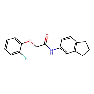 N-(2,3-dihydro-1H-inden-5-yl)-2-(2-fluorophenoxy)acetamide structure