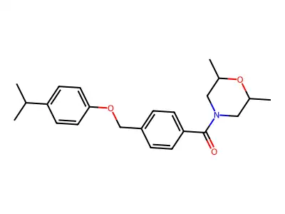 (2,6-Dimethylmorpholin-4-yl)-[4-[(4-propan-2-ylphenoxy)methyl]phenyl]methanone structure