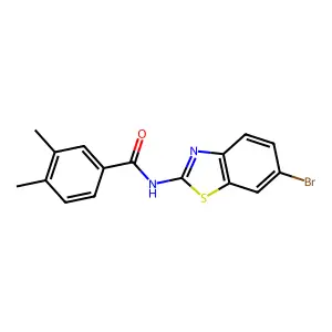 N-(6-bromo-1,3-benzothiazol-2-yl)-3,4-dimethylbenzamide structure