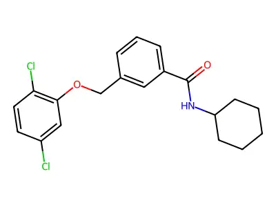 N-cyclohexyl-3-[(2,5-dichlorophenoxy)methyl]benzamide structure