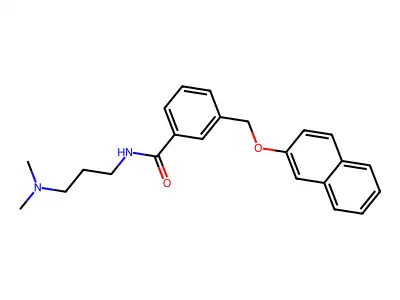 N-[3-(dimethylamino)propyl]-3-(naphthalen-2-yloxymethyl)benzamide structure