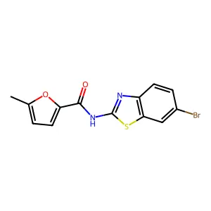 N-(6-bromo-1,3-benzothiazol-2-yl)-5-methylfuran-2-carboxamide structure