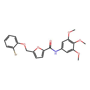 5-[(2-bromophenoxy)methyl]-N-(3,4,5-trimethoxyphenyl)furan-2-carboxamide structure
