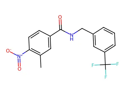 4-nitro-3-methyl-N-[3-(trifluoromethyl)benzyl]benzamide structure