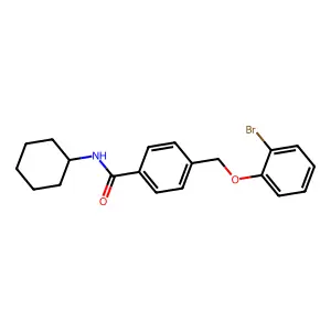 4-[(2-bromophenoxy)methyl]-N-cyclohexylbenzamide structure