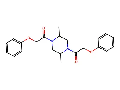 1-[2,5-Dimethyl-4-(2-phenoxyacetyl)piperazin-1-yl]-2-phenoxyethanone structure