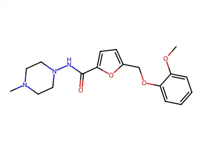5-[(2-methoxyphenoxy)methyl]-N-(4-methylpiperazin-1-yl)furan-2-carboxamide structure