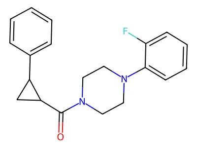 [4-(2-Fluorophenyl)piperazin-1-yl](2-phenylcyclopropyl)methanone structure