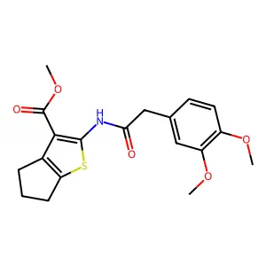 methyl 2-{[(3,4-dimethoxyphenyl)acetyl]amino}-5,6-dihydro-4H-cyclopenta[b]thiophene-3-carboxylate structure