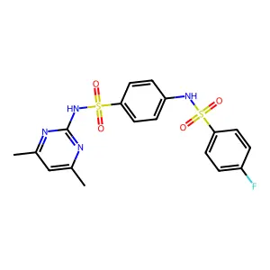 N-{4-[(4,6-dimethylpyrimidin-2-yl)sulfamoyl]phenyl}-4-fluorobenzenesulfonamide structure