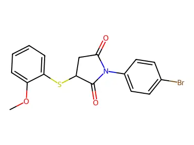 1-(4-Bromophenyl)-3-(2-methoxyphenyl)sulfanylpyrrolidine-2,5-dione structure