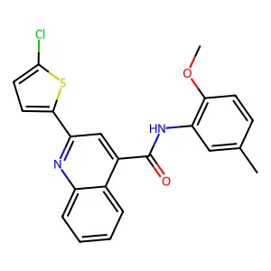 2-(5-chlorothiophen-2-yl)-N-(2-methoxy-5-methylphenyl)quinoline-4-carboxamide structure
