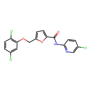 N-(5-chloropyridin-2-yl)-5-[(2,5-dichlorophenoxy)methyl]furan-2-carboxamide structure