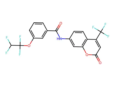 N-[2-oxo-4-(trifluoromethyl)-2H-chromen-7-yl]-3-(1,1,2,2-tetrafluoroethoxy)benzamide structure