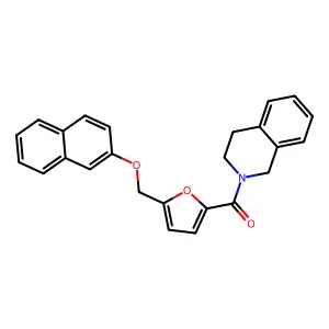 3,4-dihydro-1H-isoquinolin-2-yl-[5-(naphthalen-2-yloxymethyl)furan-2-yl]methanone structure