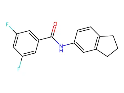 N-(2,3-dihydro-1H-inden-5-yl)-3,5-difluorobenzamide structure