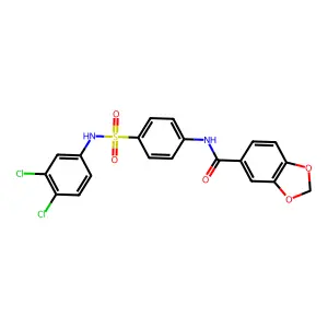 N-{4-[(3,4-dichloroanilino)sulfonyl]phenyl}-1,3-benzodioxole-5-carboxamide structure
