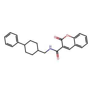 2-oxo-N-[(4-phenylcyclohexyl)methyl]chromene-3-carboxamide structure