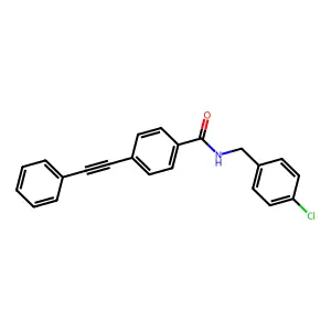 N-(4-chlorobenzyl)-4-(phenylethynyl)benzamide structure