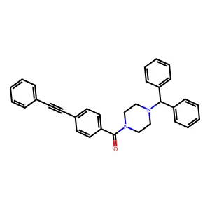 (4-Benzhydrylpiperazin-1-yl)-[4-(2-phenylethynyl)phenyl]methanone structure
