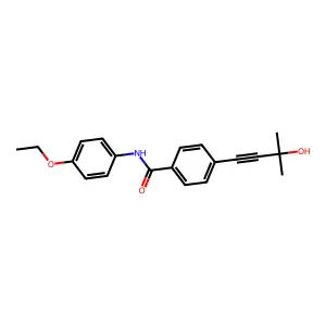 N-(4-ethoxyphenyl)-4-(3-hydroxy-3-methylbut-1-ynyl)benzamide structure