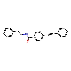 N-(2-phenylethyl)-4-(phenylethynyl)benzamide structure