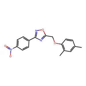 5-[(2,4-Dimethylphenoxy)methyl]-3-(4-nitrophenyl)-1,2,4-oxadiazole structure