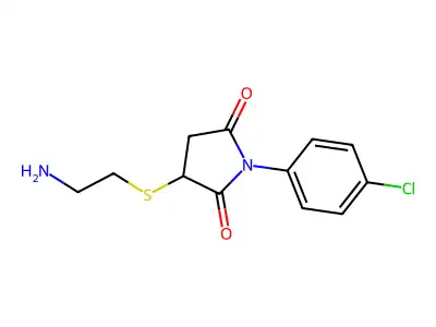 3-(2-Amino-ethylsulfanyl)-1-(4-chloro-phenyl)-pyrrolidine-2,5-dione structure