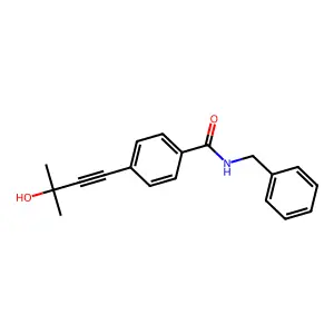 N-benzyl-4-(3-hydroxy-3-methylbut-1-yn-1-yl)benzamide structure