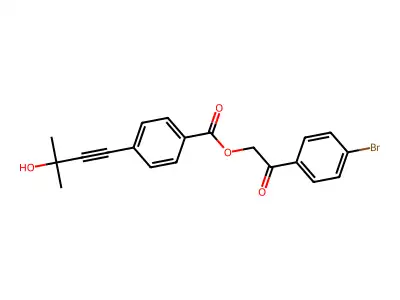 2-(4-Bromophenyl)-2-oxoethyl 4-(3-hydroxy-3-methylbut-1-yn-1-yl)benzoate structure