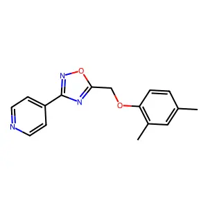 4-{5-[(2,4-Dimethylphenoxy)methyl]-1,2,4-oxadiazol-3-yl}pyridine structure