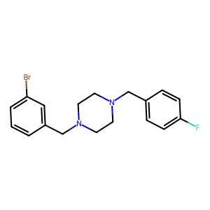 1-[(3-Bromophenyl)methyl]-4-[(4-fluorophenyl)methyl]piperazine structure