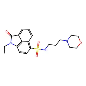 1-ethyl-N-[3-(4-morpholinyl)propyl]-2-oxo-6-benzo[cd]indolesulfonamide structure