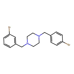 1-[(3-Bromophenyl)methyl]-4-[(4-bromophenyl)methyl]piperazine structure