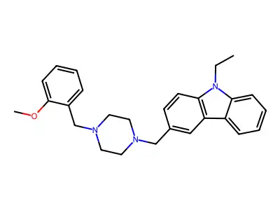 9-Ethyl-3-[[4-[(2-methoxyphenyl)methyl]piperazin-1-yl]methyl]carbazole structure