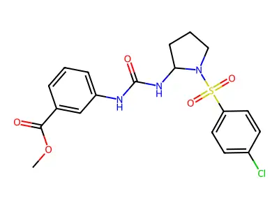 Methyl 3-({[1-(4-chlorobenzenesulfonyl)pyrrolidin-2-yl]carbamoyl}amino)benzoate structure