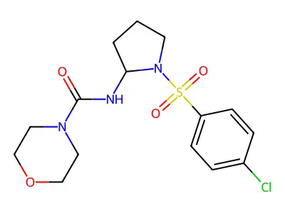 N-[1-(4-chlorophenyl)sulfonylpyrrolidin-2-yl]morpholine-4-carboxamide structure