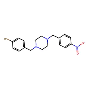 1-[(4-Bromophenyl)methyl]-4-[(4-nitrophenyl)methyl]piperazine structure