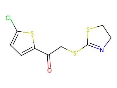 Ethanone, 1-(5-chloro-2-thienyl)-2-[(4,5-dihydro-2-thiazolyl)thio]- structure