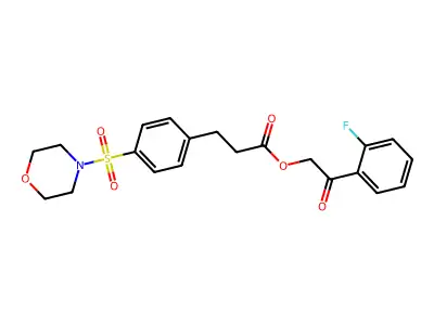 [2-(2-Fluorophenyl)-2-oxoethyl] 3-(4-morpholin-4-ylsulfonylphenyl)propanoate structure