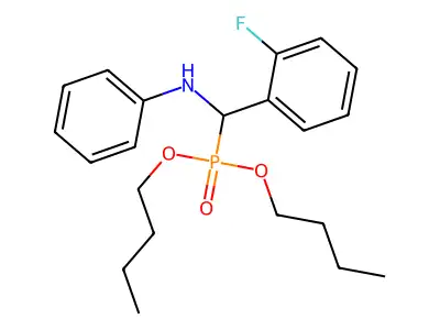 N-[dibutoxyphosphoryl-(2-fluorophenyl)methyl]aniline structure