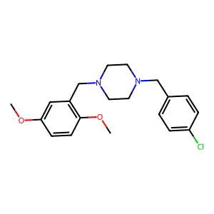 1-[(4-Chlorophenyl)methyl]-4-[(2,5-dimethoxyphenyl)methyl]piperazine structure